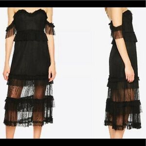 Bardot Black Lace Strapless Dress Size 8